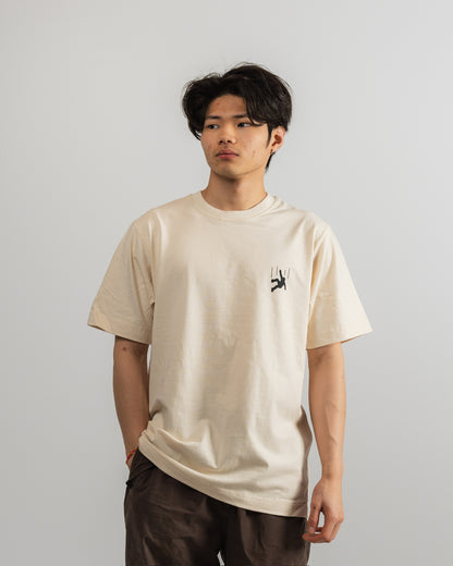 Graphic "Fall More" Tee Beige