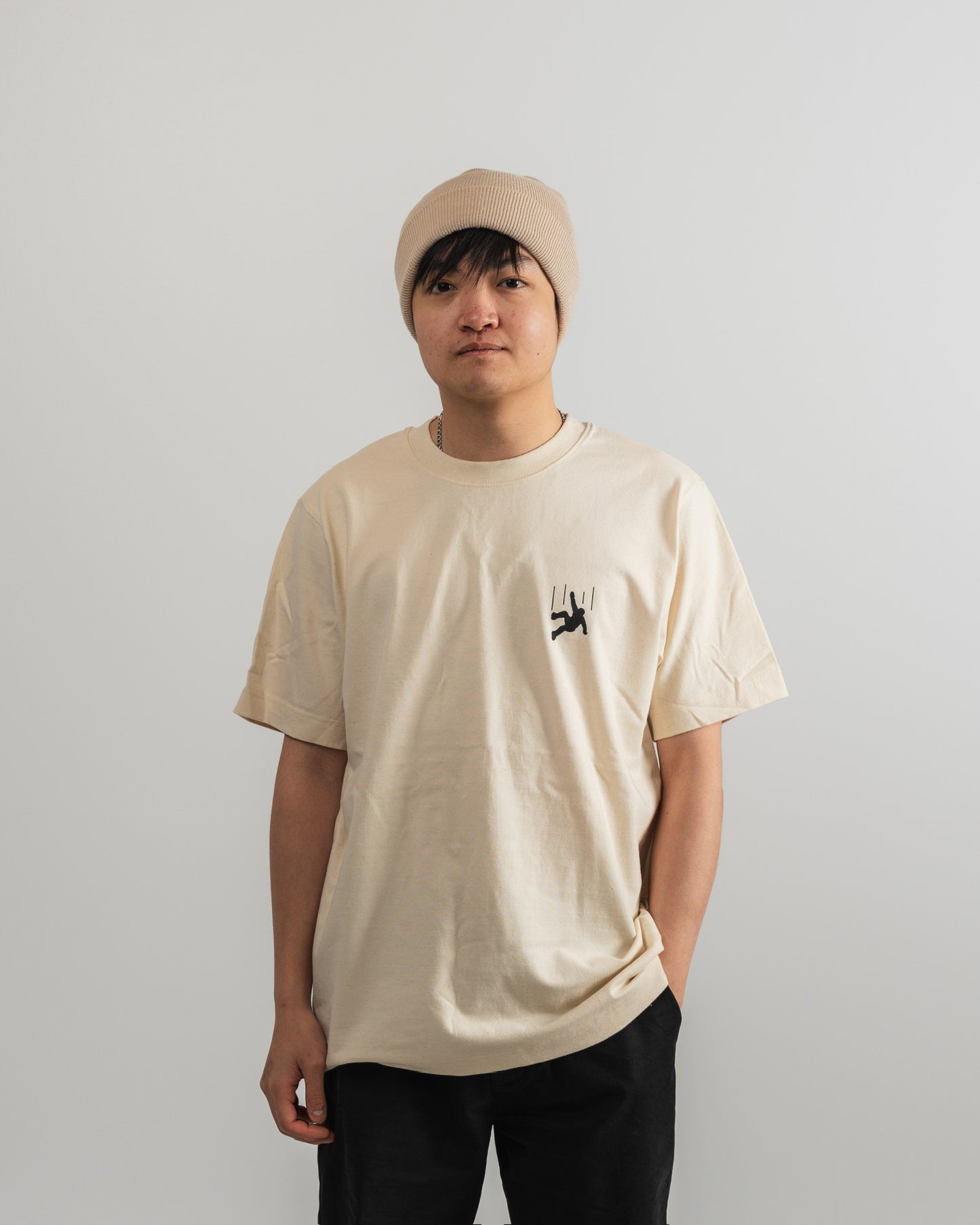 Graphic "Fall More" Tee Beige